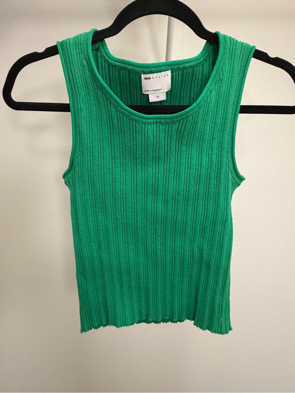 ASOS Green Ribbed Tank Top